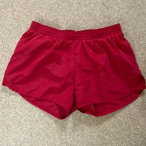 Red athletic shorts